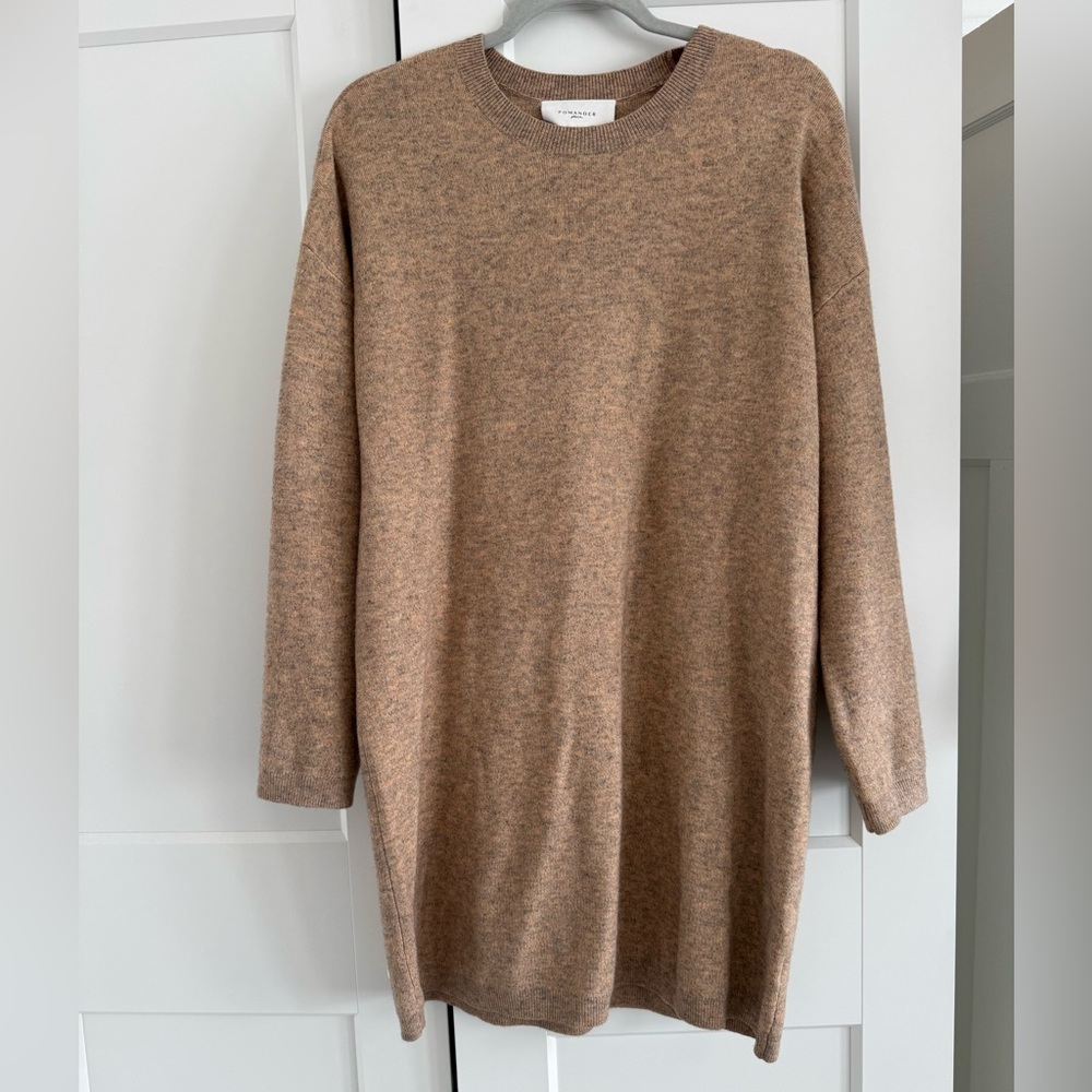 Pomander Place Tan Knit Sweater dress